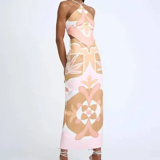 By Johnny Desert Blooms Top and Midi Skirt Set Multi Size 12 for rent on The Volte - main image