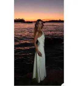 Bec & Bridge Lunetta Asym Maxi Dress Ice Yellow Size 10