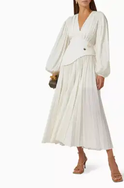 Acler Brooke Dress Midi Ivory Size AU 8 for rent on The Volte - image 1