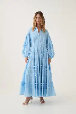 Aje Pastiche Tiered Maxi Dress in Powder Blue Size 4 for rent on The Volte - image 2