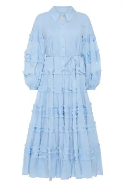 Aje Pastiche Tiered Maxi Dress in Powder Blue Size 4 for rent on The Volte - image 5