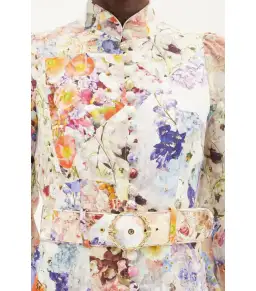 Zimmermann Linen Prima Belted Mini Dress Multi Size 0 / AU 8 for rent on The Volte - image 2