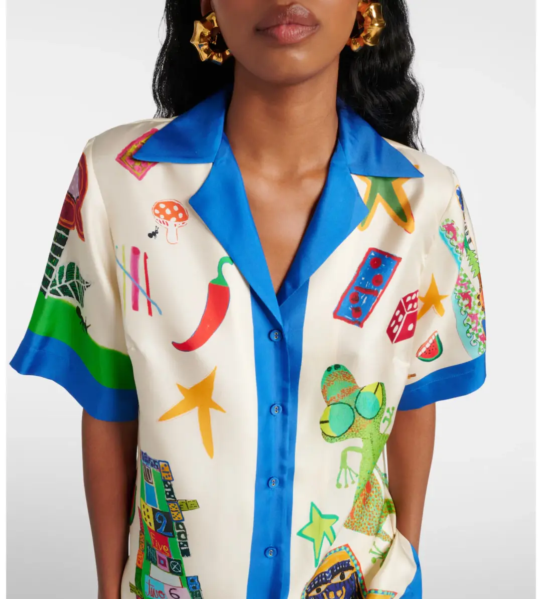 Alemais Rollers Silk Twill Shirt and Pants Multi Size 10 for rent on The Volte - main image