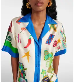 Alemais Rollers Silk Twill Shirt and Pants Multi Size 10 for rent on The Volte - image 2