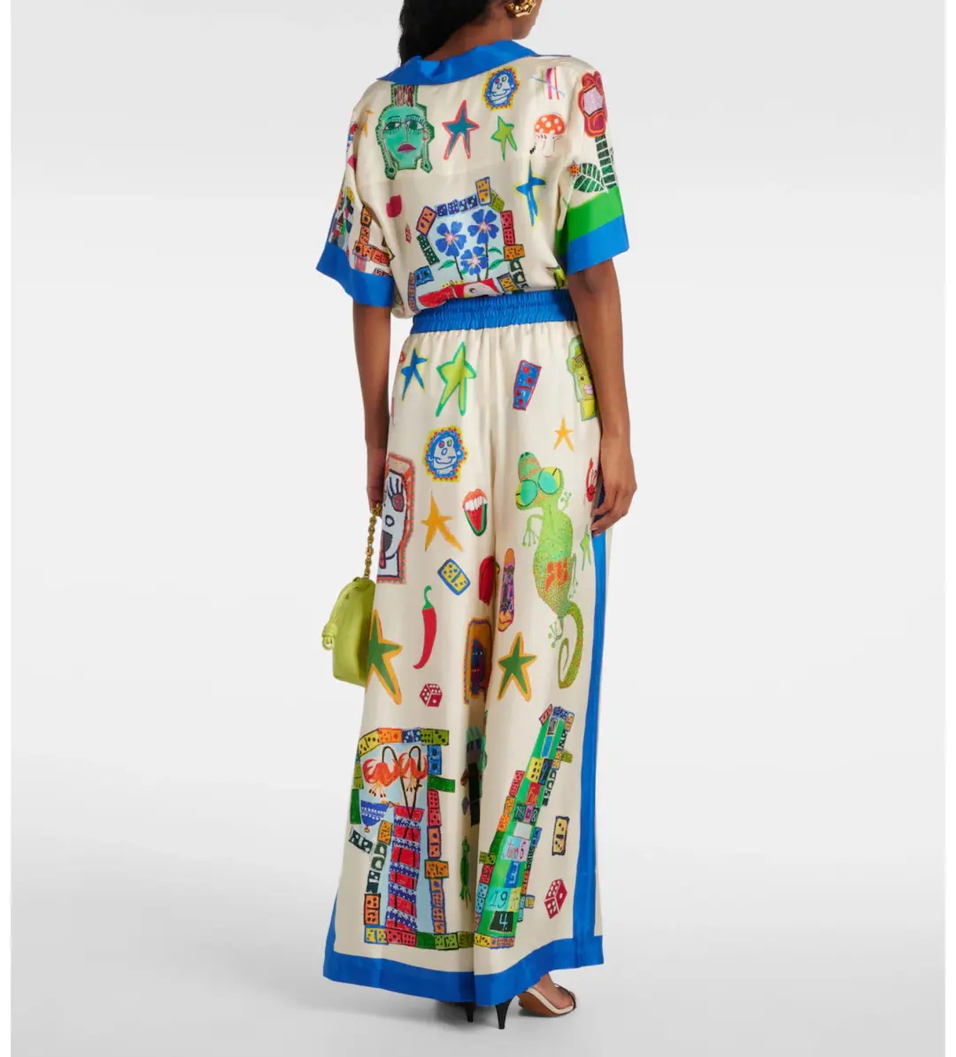 Alemais Rollers Silk Twill Shirt and Pants Multi Size 10 for rent on The Volte - main image