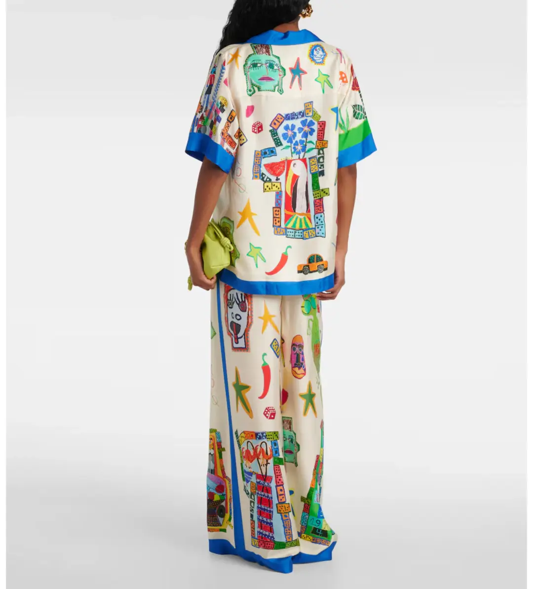 Alemais Rollers Silk Twill Shirt and Pants Multi Size 10 for rent on The Volte - main image