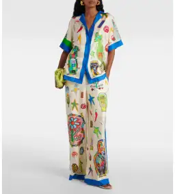 Alemais Rollers Silk Twill Shirt and Pants Multi Size 10 for rent on The Volte - image 1