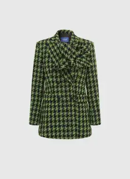 Leo Lin Jazlyn Tweed Blazer and Rayna Tweed Bustier Maxi Dress Set in Houndstoot Print Size 8 for rent on The Volte - image 1