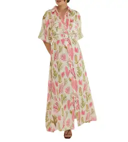 Palm Noosa Momento Dress in Sea Garden Print Size AU 6