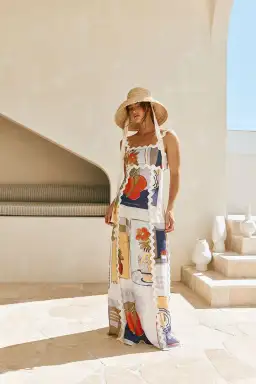 Zaco Terazza Maxi Dress in Villagio Purple Print Size S / Size AU 8