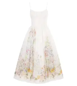 Zimmermann Natura Ruched Midi Dress in Ivory Wild Flowers Size 0 / AU 8 for rent on The Volte - image 3