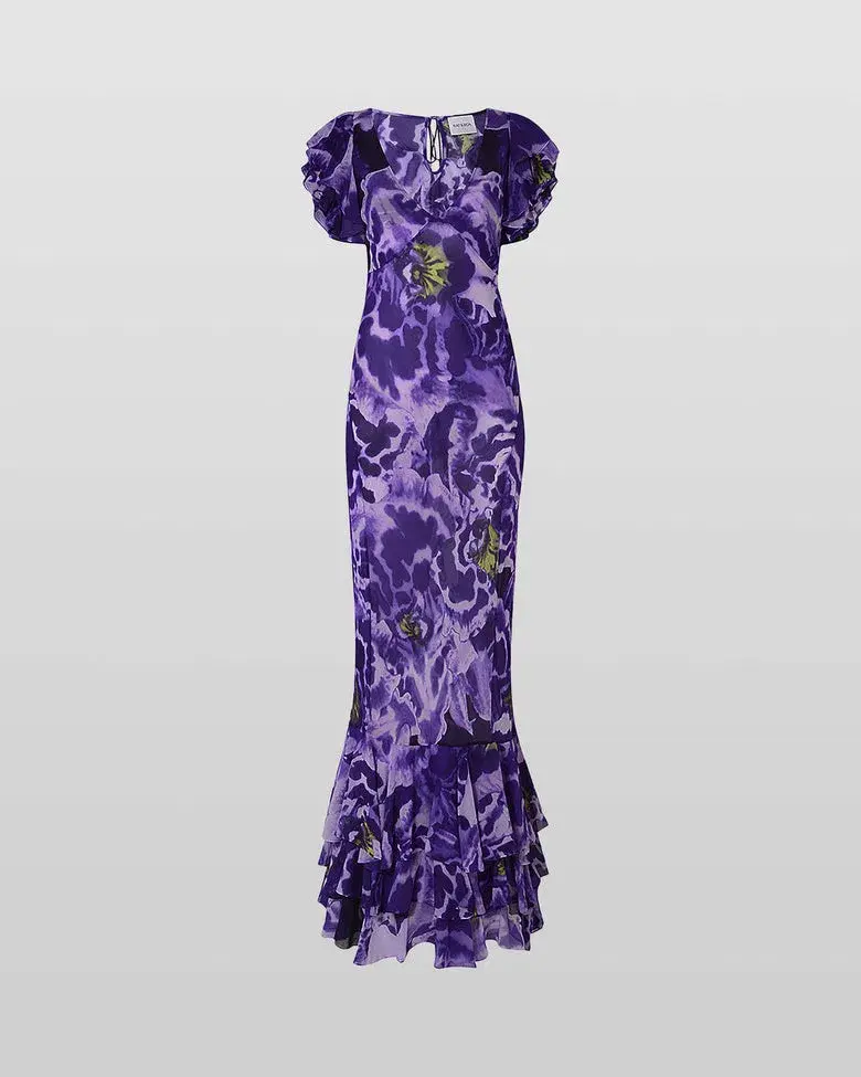 Rat And Boa Lucille Maxi Dress Blue Iris Orchid Size 16 for rent on The Volte - main image
