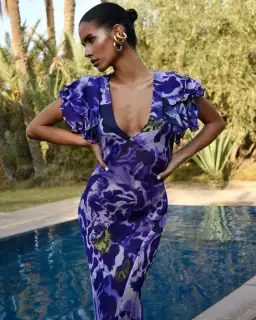 Rat And Boa Lucille Maxi Dress Blue Iris Orchid Size 16 for rent on The Volte - image 2
