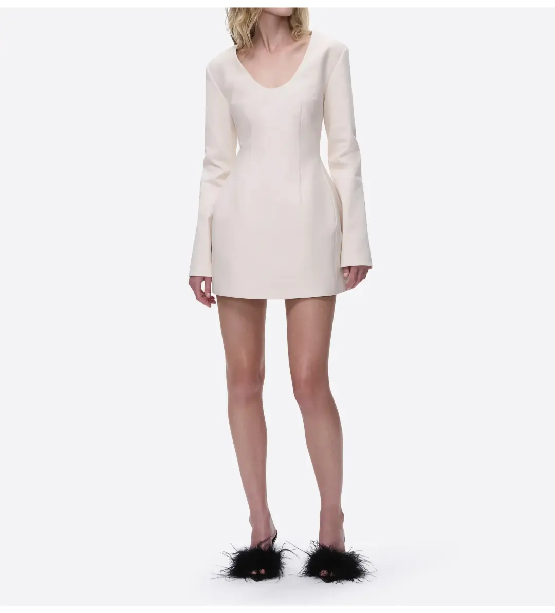 Deering World Poetic Form Mini Dress Cream Size 10 for rent on The Volte - main image