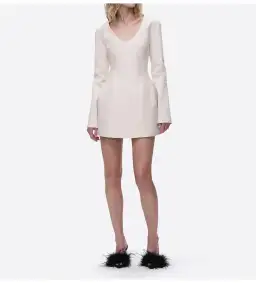 Deering World Poetic Form Mini Dress Cream Size 10 for rent on The Volte - image 2