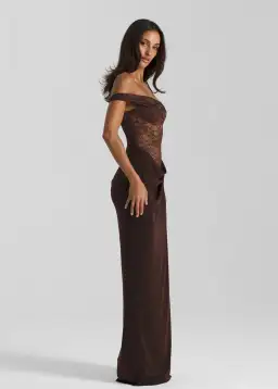 Natalie Rolt Sloane Dress Maxi Espresso Size AU 6 for rent on The Volte - image 1