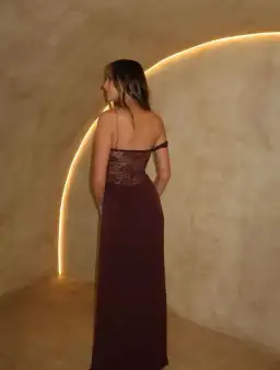 Natalie Rolt Sloane Dress Maxi Espresso Size AU 6 for rent on The Volte - image 3