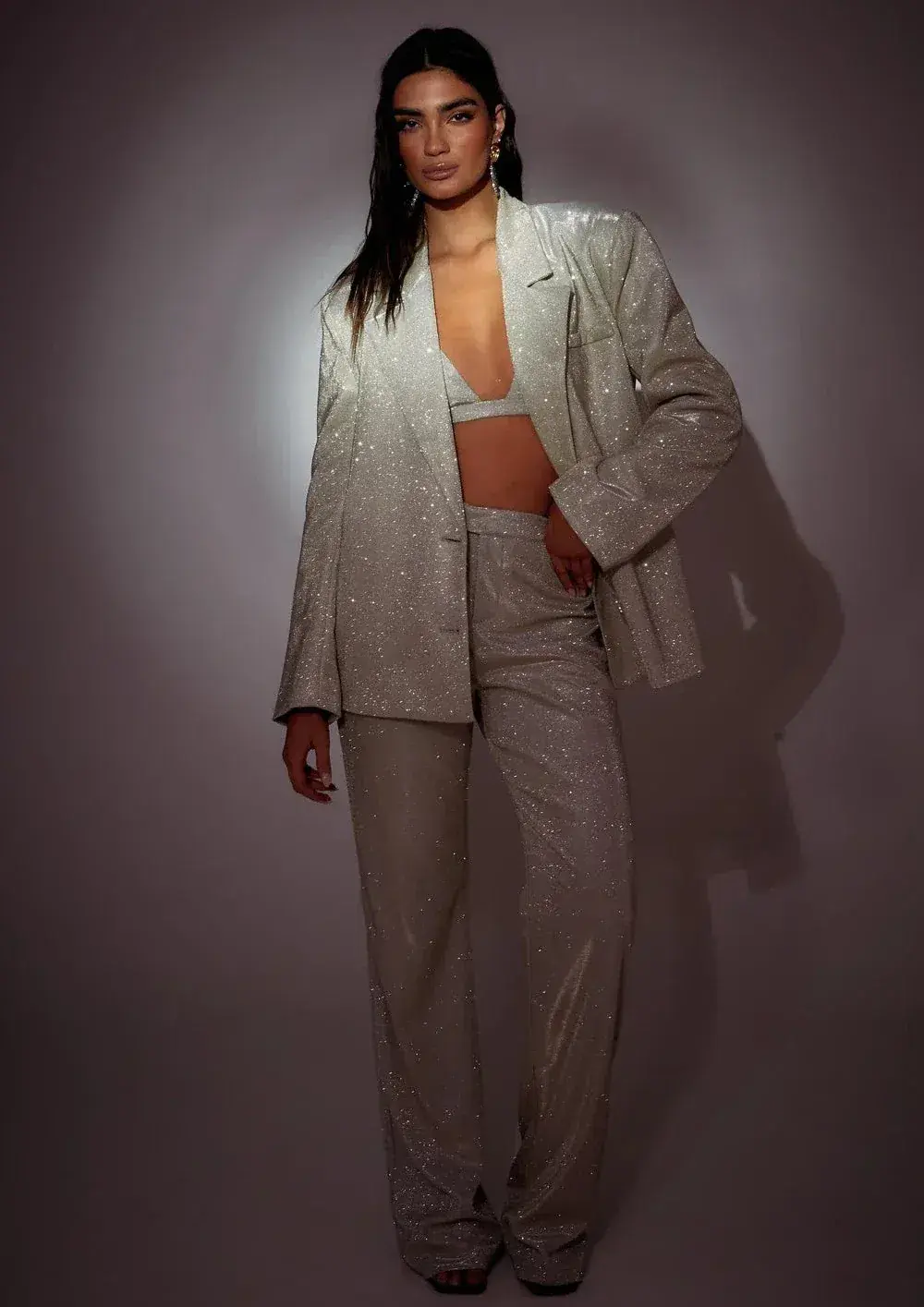 SLA The Label Paloma Blazer in Silver Size M / AU 8 for rent on The Volte - main image