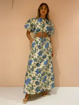 Sir the Label Celia Puff Sleeve Midi Dress Floral Size 1 / Size AU 8 for rent on The Volte - image 4