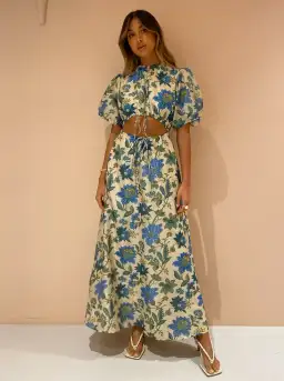 Sir the Label Celia Puff Sleeve Midi Dress Floral Size 1 / Size AU 8 for rent on The Volte - image 1
