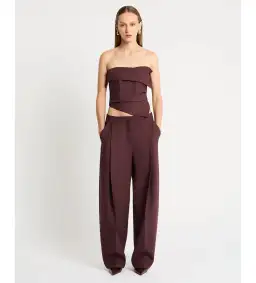 Sass & Bide Hindsight Bodice and Pants Set Merlot Size AU 8