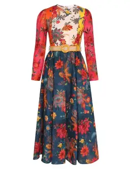 Zimmermann Ginger Long Sleeve Midi Dress Spliced Size AU 14 for rent on The Volte - image 3