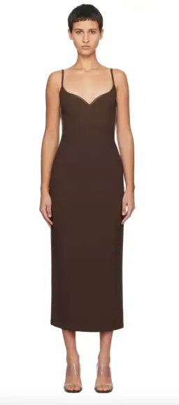 Paris Georgia Brown Heart Midi Dress Size AU 8 for rent on The Volte - image 2