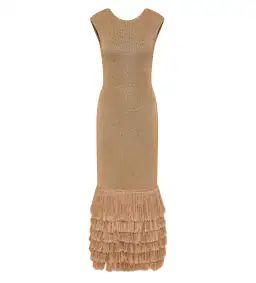 Aje Breeze Knit Midi Dress Rose Gold Size AU 8 for rent on The Volte - image 7