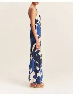 Edward Silk One Shoulder Cowl Maxi Dress