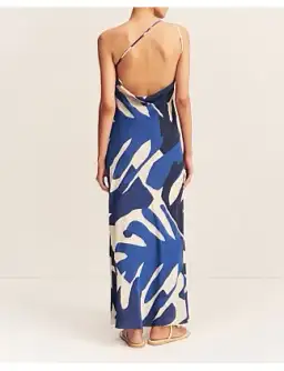 Edward Silk One Shoulder Cowl Maxi Dress