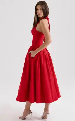 House of CB Marilyn Midi Dress in Red Size 8 for rent on The Volte - image 3