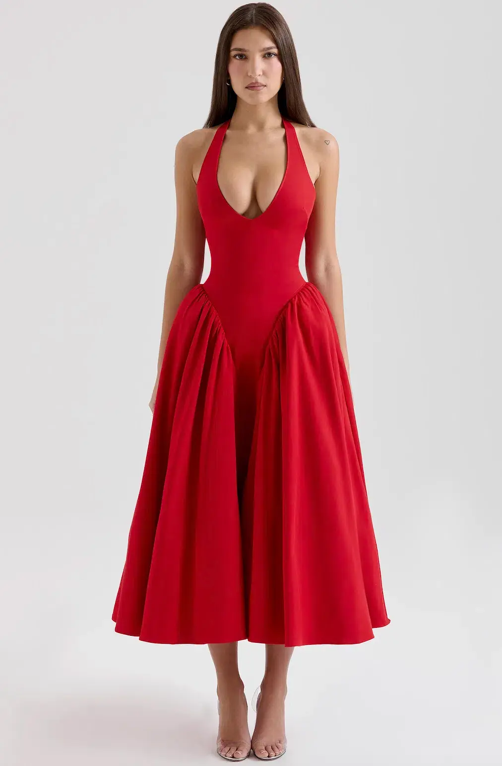 House of CB Marilyn Midi Dress in Red Size 8 for rent on The Volte - main image
