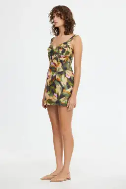 Acler Lydon Mini Dress in Green Floral Size 12 for rent on The Volte - image 2