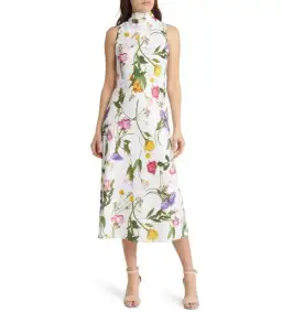 Ted Baker Addilin Cowl Neck Slip Midi Dress White Floral Size 2 AU 10 for rent on The Volte - image 1