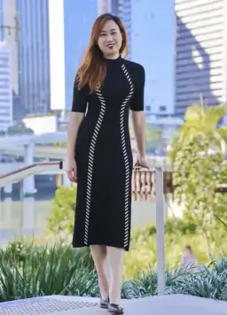 Aje Interlace Knit Midi Dress Size 10 for rent on The Volte - image 1