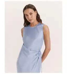Saba Jayde Wrap Midi Dress in Blue Size AU 10 for rent on The Volte - image 2