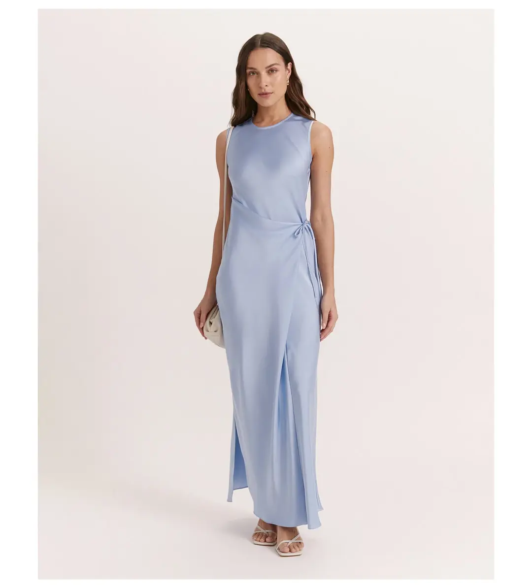 Saba Jayde Wrap Midi Dress in Blue Size AU 10 for rent on The Volte - main image