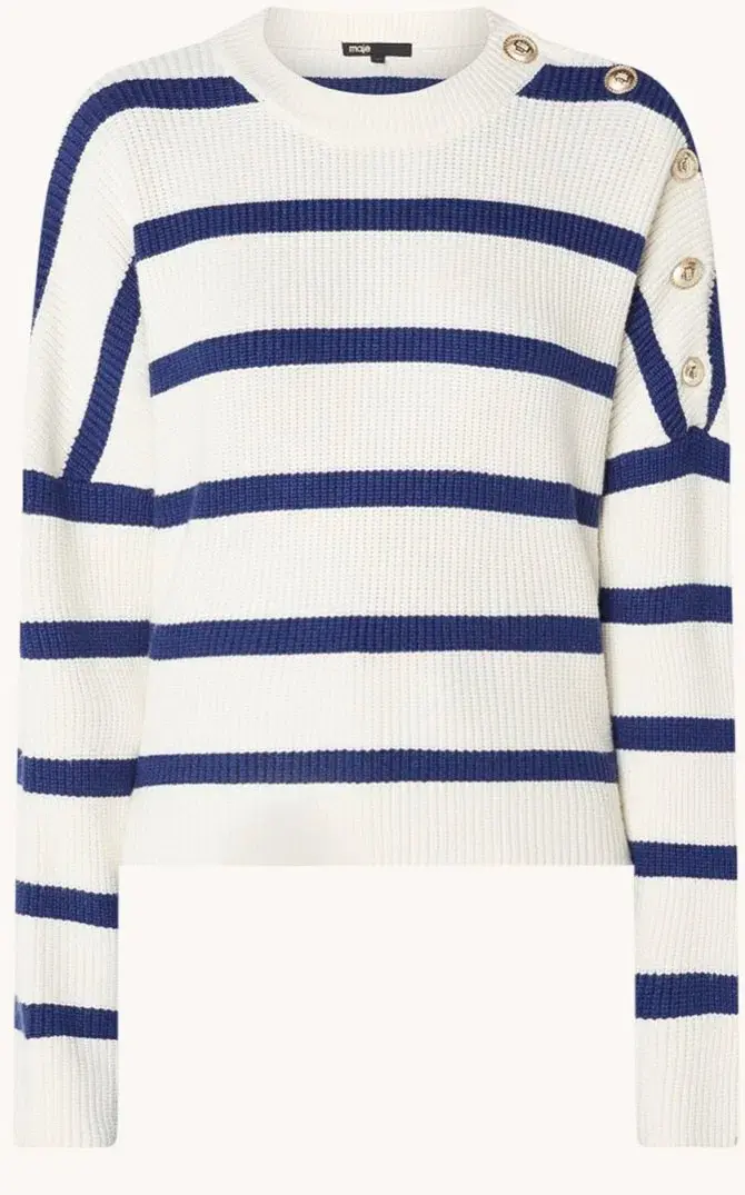 Maje Marine Striped Rib Sweater Size 10/1 for rent on The Volte - main image