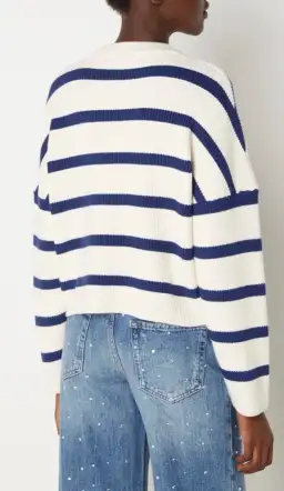 Maje Marine Striped Rib Sweater Size 10/1 for rent on The Volte - image 5