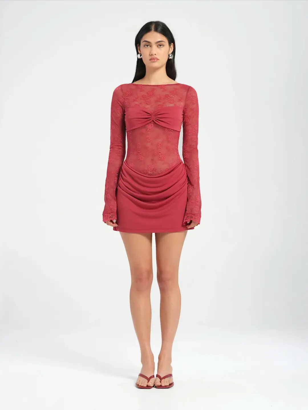 Benni Oskar Mini Dress Raspberry Size AU 8 for rent on The Volte - main image