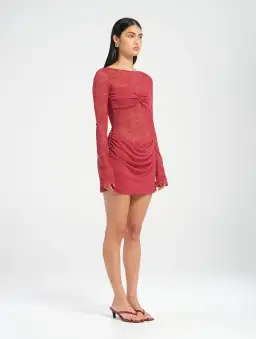 Benni Oskar Mini Dress Raspberry Size AU 8 for rent on The Volte - image 3