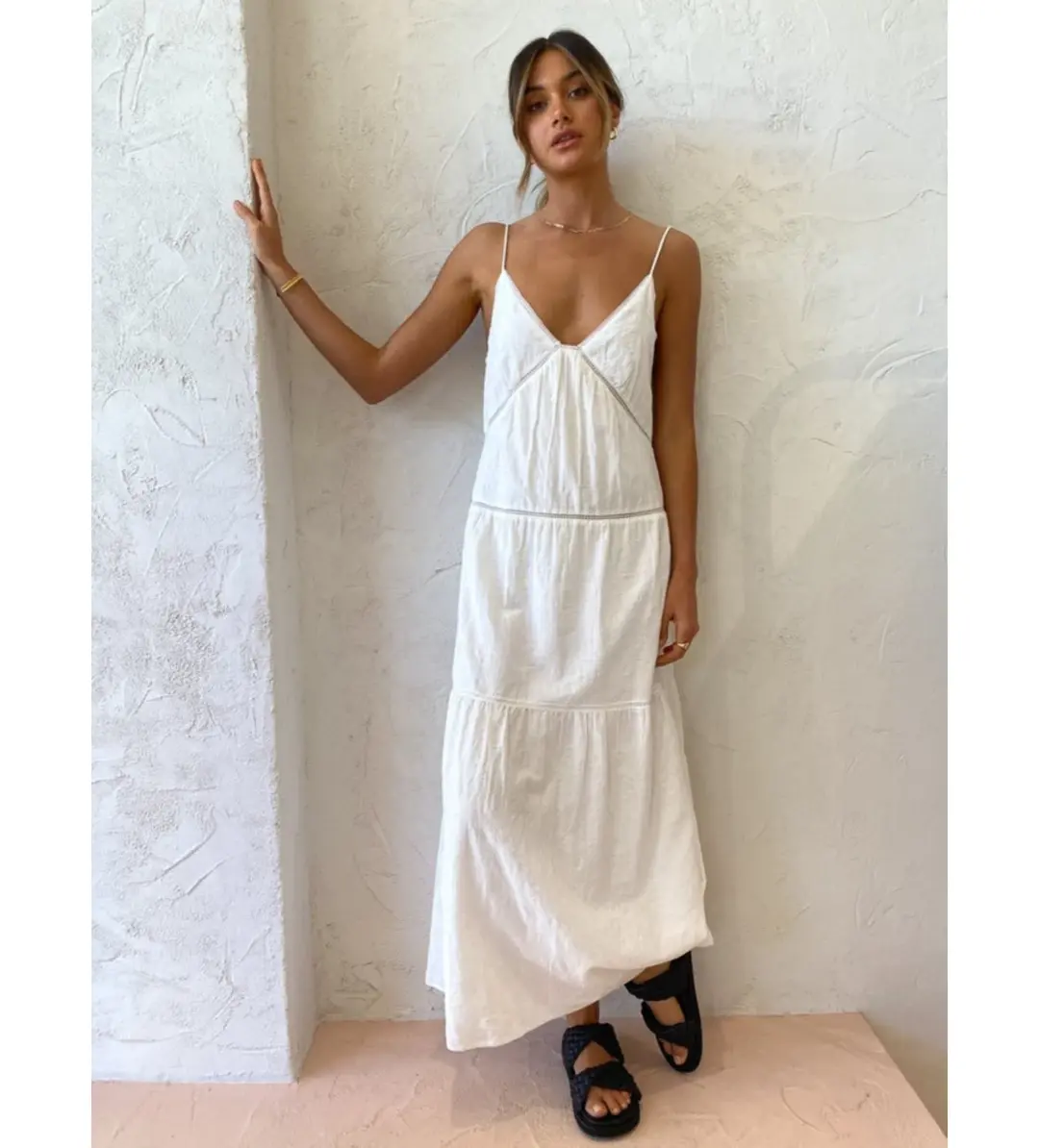 Sir The Label Maja Midi Dress White Size 0/AU 6 for rent on The Volte - main image