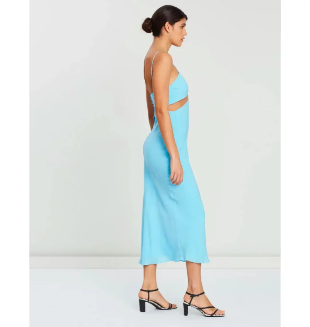 Bec & Bridge Marine Dreams Midi Dress Blue Size 6 for rent on The Volte - main image