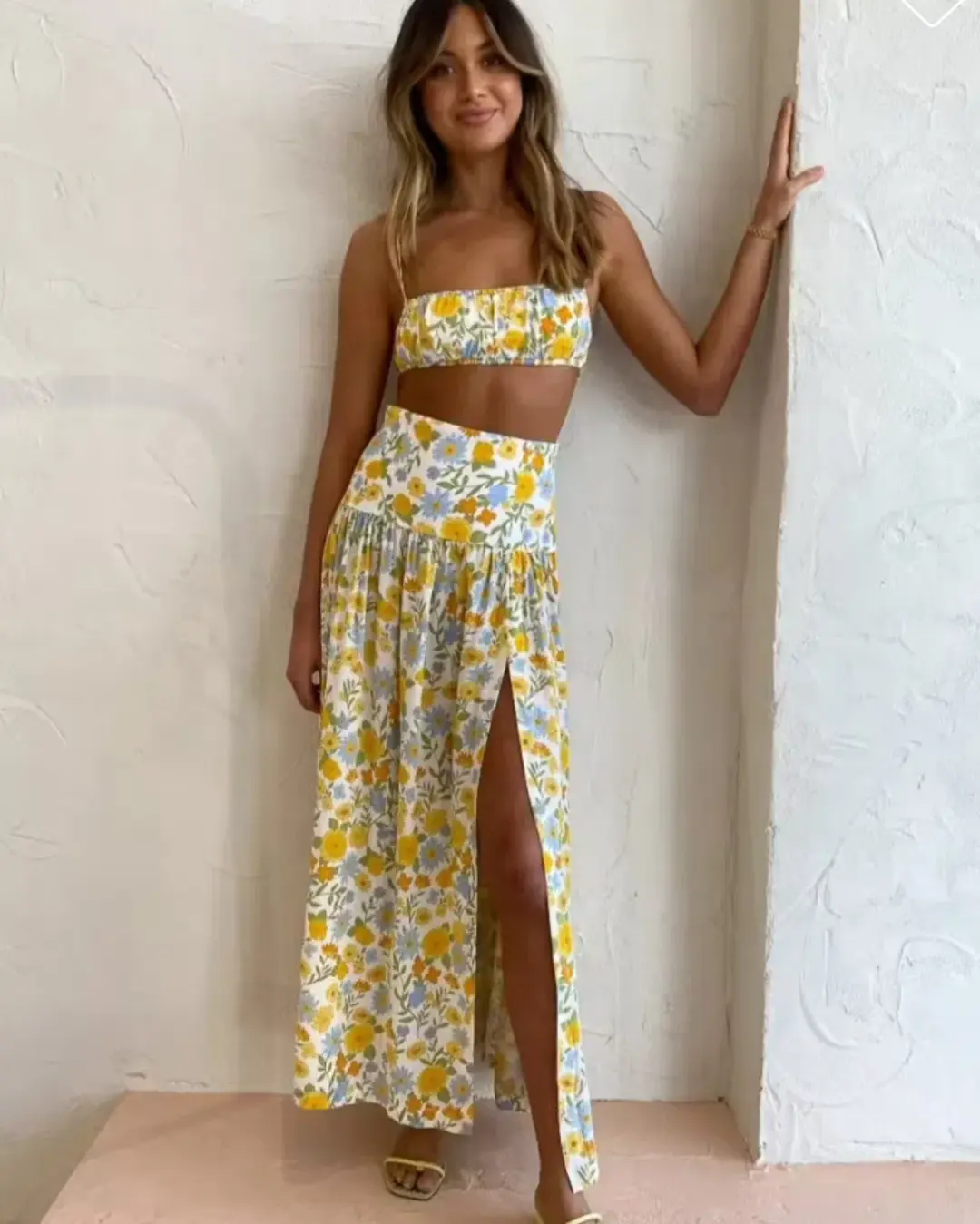 Bec & Bridge Cali Sun Top & Skirt Set Maxi Size AU 6 for rent on The Volte - main image