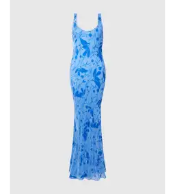 Rat & Boa Inez Maxi Dress Blue Print Size L/AU 12 for rent on The Volte - image 6