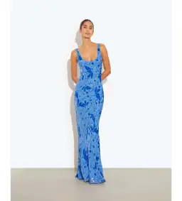 Rat & Boa Inez Maxi Dress Blue Print Size L/AU 12 for rent on The Volte - image 1