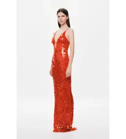 Misha Sapphire Sequin Maxi Dress Red Size 6 for rent on The Volte - image 2