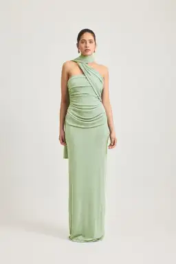 Tojha Iesha Dress Matcha Green Maxi Size AU 6