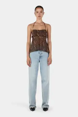 Hansen and Gretel Gina Backless Cami Tan Python Size AU 6 for rent on The Volte - image 5