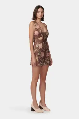 Hansen and Gretel Quinn Dress Carob Floral Mini Size AU 4 for rent on The Volte - image 4